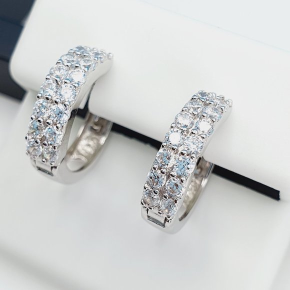 "925 Sterling Silver Cubic Zirconia Earrings, UU1P6A6156 - Picture 2 of 11